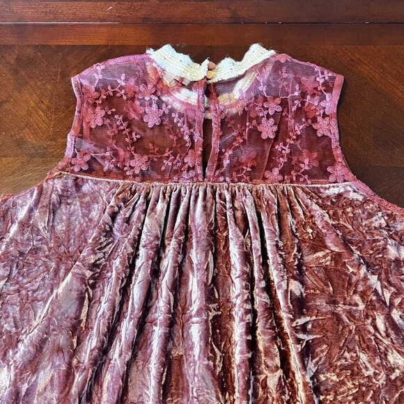 vtg Solitaire by‎ Ravi Khosla Velvet Lace Boho cottagecore  Top Sz L - Picture 11 of 14